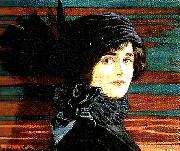 jenny nystrom portratt av aktris oil painting on canvas
